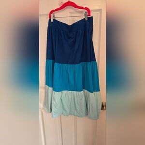 Lands Blue and Teal Color Block Dress
